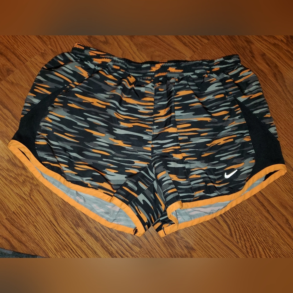 Nike Women's Athletic Shorts - Black, Orange, and Gray